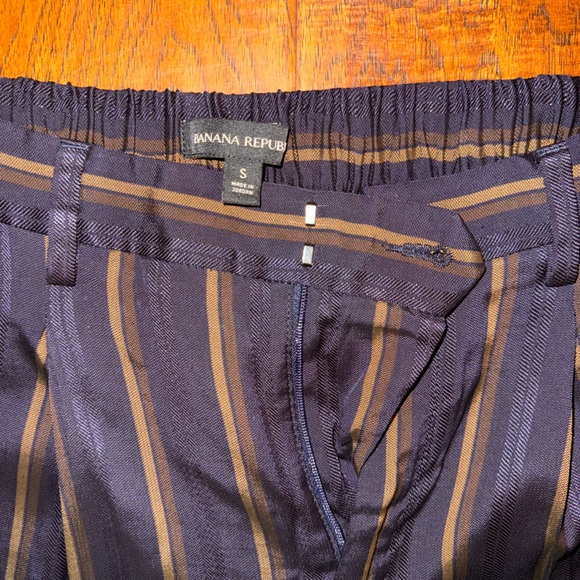 Banana Republic Navy and Gold Striped Dress Pants - Picture 2 of 3